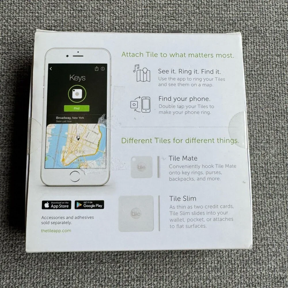 Tile RT16004 Mate and Slim Combo Item Tracker - White/Gray New Seal